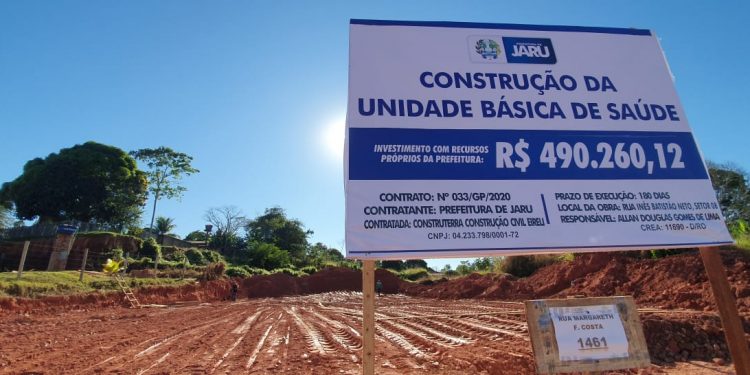 Prefeitura de Jaru inicia construção da sede própria do Centro de Saúde Marcelina Tereza no setor 08; obra é realizada em parceria com a câmara de vereadores