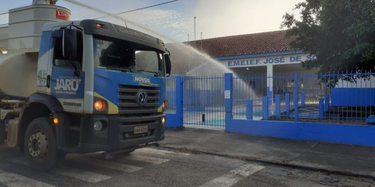 Prefeitura de Jaru realiza nova ação de desinfecção no Distrito de Tarilândia