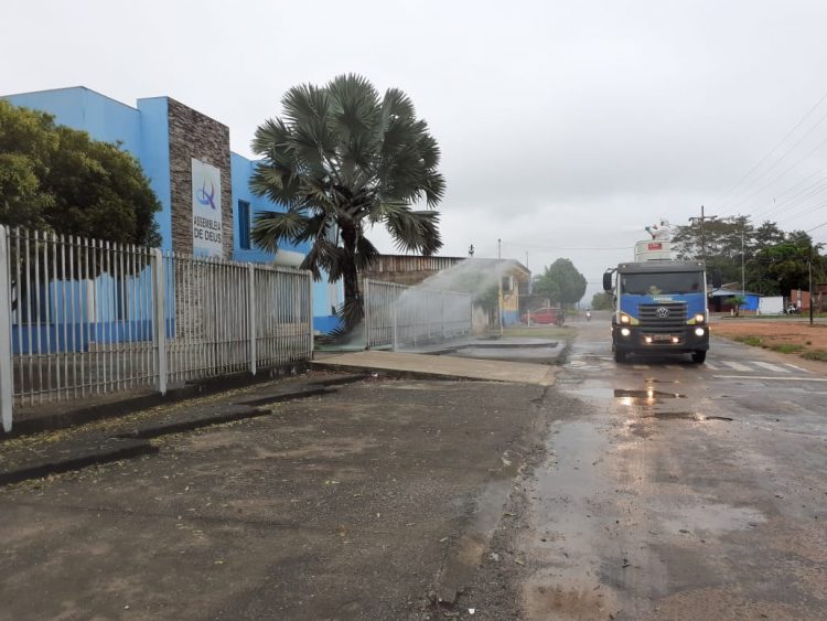 Contra o Coronavírus, prefeitura de Jaru realiza ação de desinfecção no distrito de Tarilândia