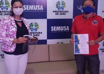 Secretaria de saúde de Jaru recebe doação de 70 protetores faciais; equipamentos foram produzidos pela Universidade Federal do Paraná