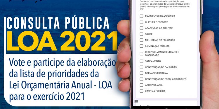 Prefeitura de Jaru abre consulta pública para a elaboração da Lei Orçamentária de 2021