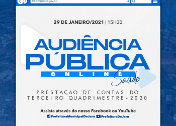 Audiência pública para prestação de contas do 3º quadrimestre de 2020 da Secretaria de Saúde será realizada no próximo dia 29