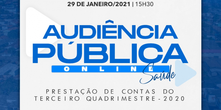 Audiência pública para prestação de contas do 3º quadrimestre de 2020 da Secretaria de Saúde será realizada no próximo dia 29