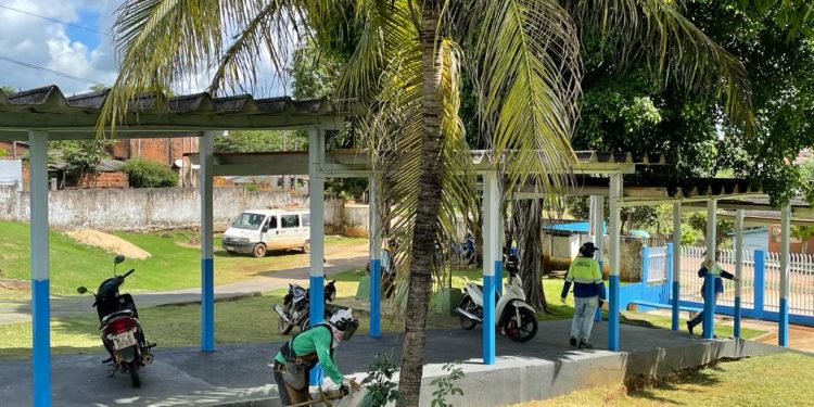 Secretaria de Educação de Jaru realiza manutenção na infraestrutura da Escola Aldemir Cantanhede