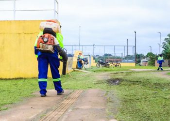 Prefeitura de Jaru realiza manutenção no Parque da Baixada