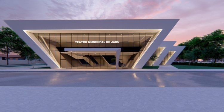 Iniciadas obras do novo teatro municipal de Jaru; recurso é do deputado federal Lúcio Mosquini