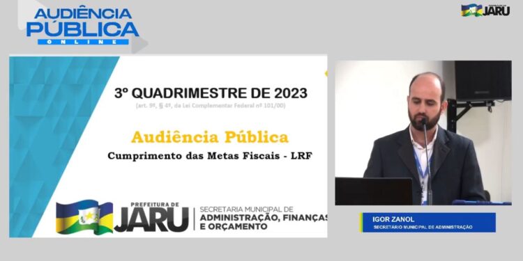 Prefeitura de Jaru realiza Audiência Pública para prestação de contas do 3º Quadrimestre de 2023