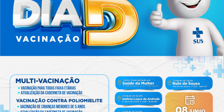 Em Jaru Dia ”D” de vacinação contra a Paralisia Infantil acontece no próximo sábado,08