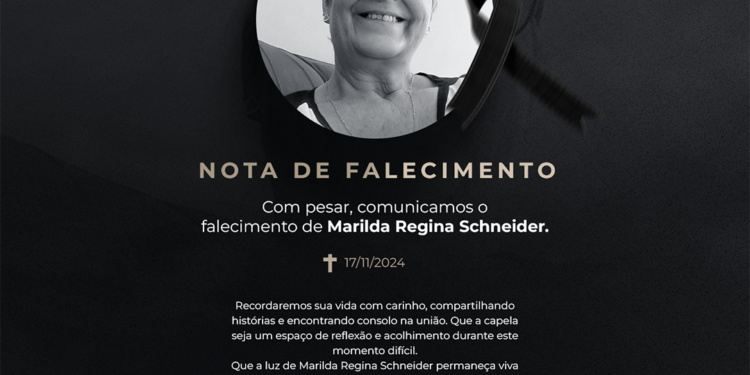 NOTA DE PESAR – MARILDA REGINA SCHENEIDER