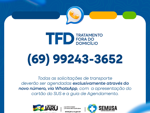 IMPORTANTE! Novo número para agendamento do transporte do TFD; confira!
