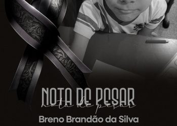 Nota de pesar pelo falecimento de Breno Brandão da Silva, aluno da escola municipal Menézio de Victo